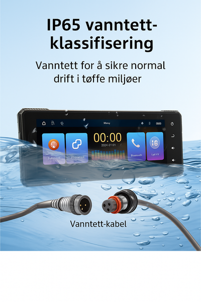 BikePlay – motorsykkel-skjerm med CarPlay og Bluetooth (GPS, Kart, musikk etc)