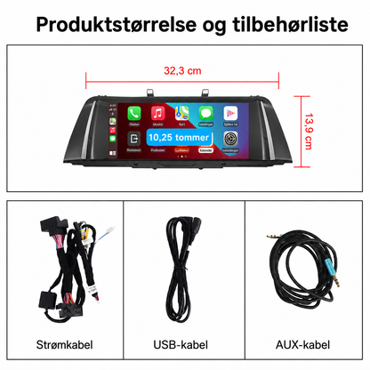 BMW 5-Serie F10/F11 CarPlay Skjerm – CIC & NBT 2011–2017
