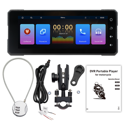 BikePlay – motorsykkel-skjerm med CarPlay og Bluetooth (GPS, Kart, musikk etc)