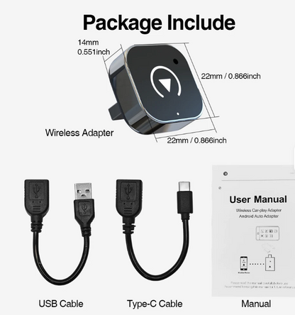 Trådløs CarPlay & Android Auto Adapter – Automatisk tilkobling uten kabel