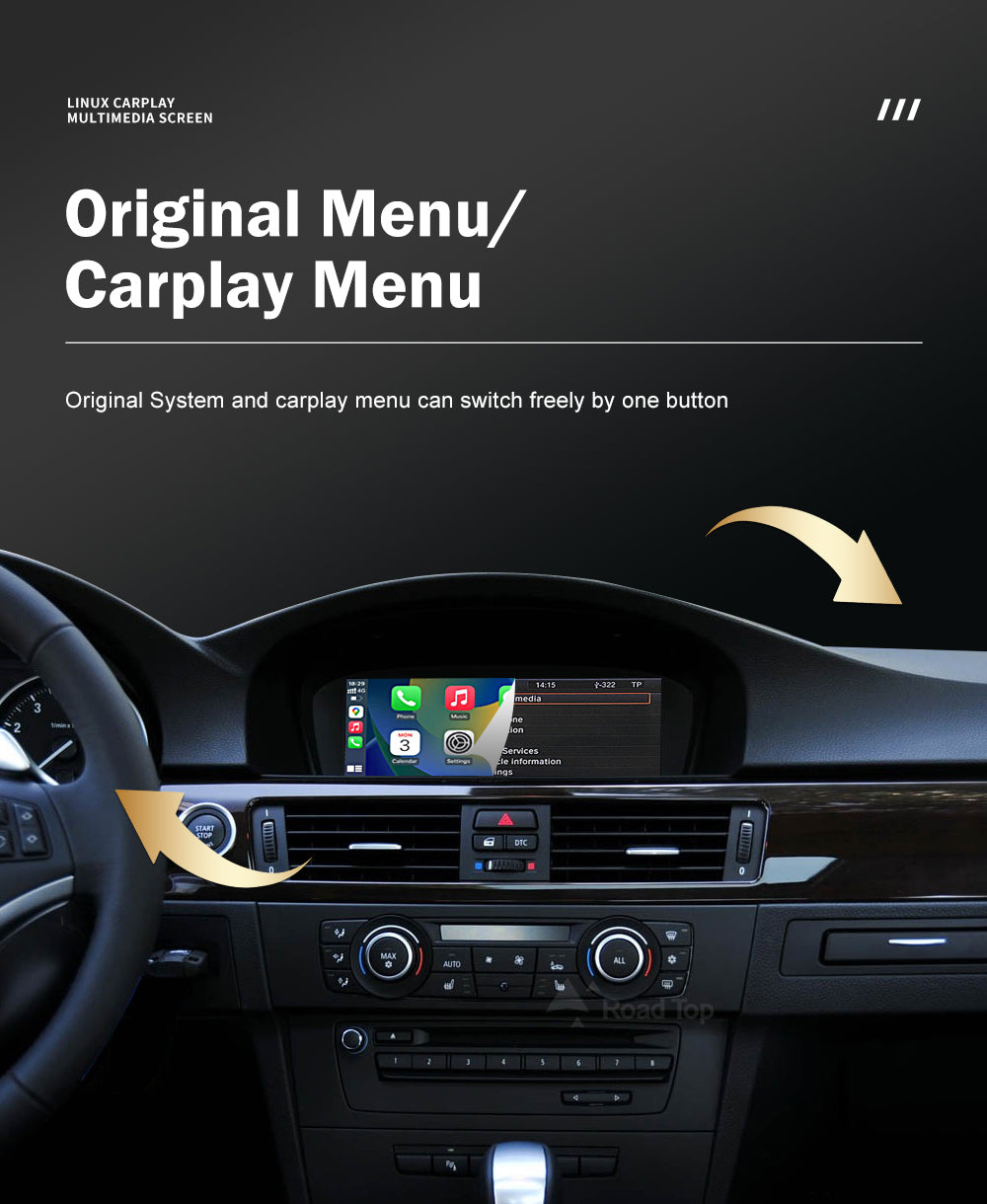 BMW E60 & E90 CarPlay & Android Auto Skjerm