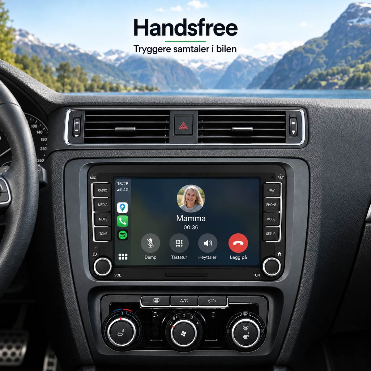 CarPlay-radio til Volkswagen, SEAT & Škoda – 7" | 2003–2015