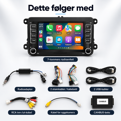 CarPlay-radio til Volkswagen, SEAT & Škoda – 7" | 2003–2015