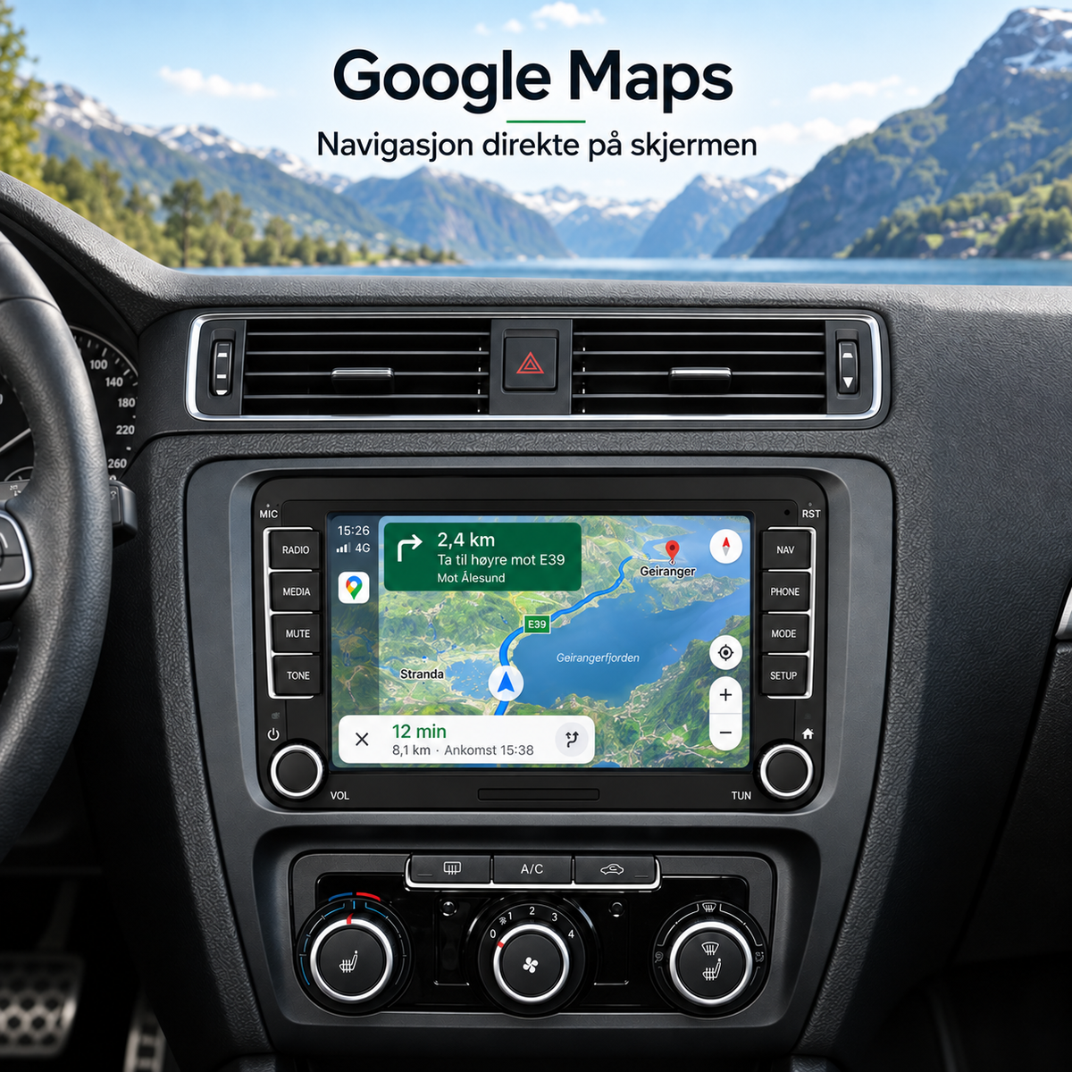 CarPlay-radio til Volkswagen, SEAT & Škoda – 7" | 2003–2015