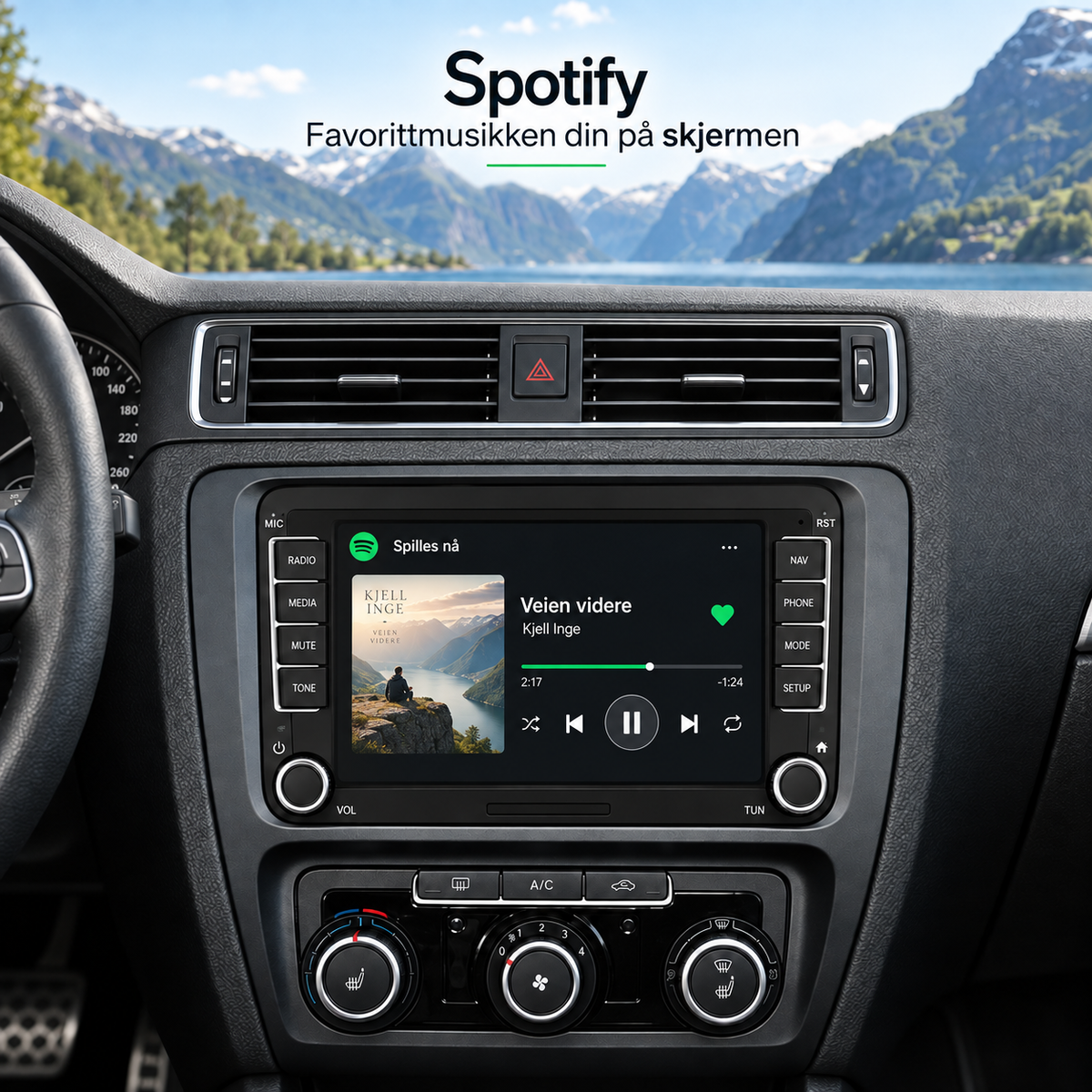 CarPlay-radio til Volkswagen, SEAT & Škoda – 7" | 2003–2015