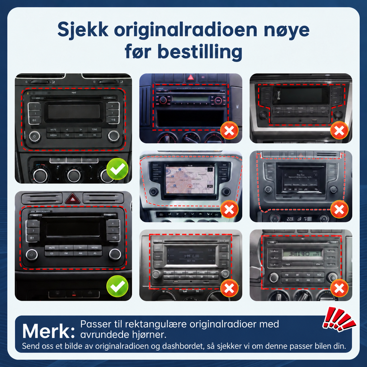 CarPlay-radio til Volkswagen, SEAT & Škoda – 7" | 2003–2015