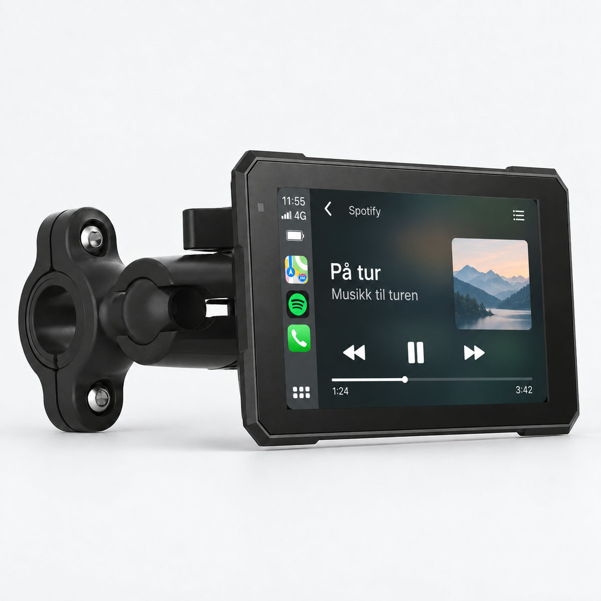BikePlay med Spotify og musikkavspilling via CarPlay.