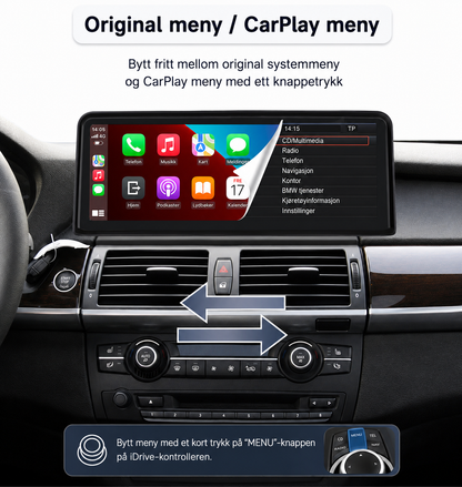 BMW X6 E71 CarPlay Skjerm