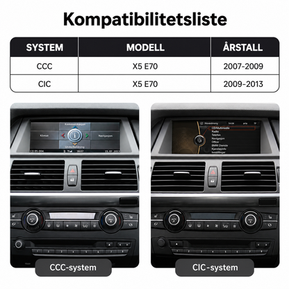 BMW X5 E70 CarPlay Skjerm